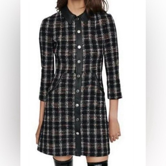 MAJE Plaid Button-Down Dress - Picture 2 of 13